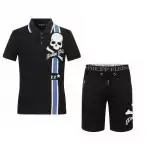 survetement philipp plein 2017 cotton skull line blue